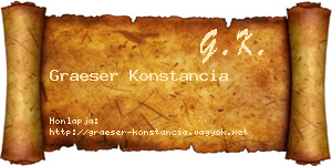 Graeser Konstancia névjegykártya